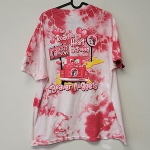 Buc-ee's Valentines Day Road to My Heart tie dye t-shirt Red XL
